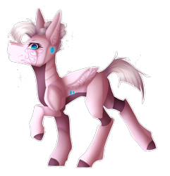 Size: 1710x1777 | Tagged: safe, artist:fluxittu, oc, oc only, oc:penny, pony, robot, robot pony, female, mare, outline, simple background, solo, transparent background, white outline