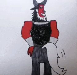 Size: 352x344 | Tagged: safe, artist:agirlwholovesmlp, lord tirek, centaur, g4, animated, bracer, butt, butt shake, frame by frame, gif, grin, looking at you, looking back, looking back at you, male, nose piercing, nose ring, piercing, plot, septum piercing, sexy, simple background, smiling, smiling at you, solo, stupid sexy tirek, tirump, traditional animation, traditional art, white background