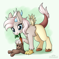 Size: 2500x2500 | Tagged: safe, oc, oc only, oc:sunnyamica, draconequus, hybrid, cute, draconequus oc, female, filly, foal, high res, interspecies offspring, next generation, offspring, parent:discord, parent:fluttershy, parents:discoshy, plushie