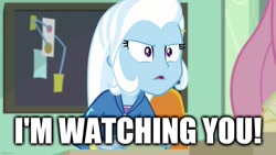 Size: 1280x720 | Tagged: safe, edit, edited screencap, screencap, trixie, a little birdie told me, equestria girls, g4, my little pony equestria girls: better together, caption, image macro, meme, text