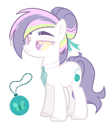 Size: 1697x1886 | Tagged: safe, artist:blacky_witch, oc, oc only, unnamed oc, pony, choker, colored pupils, colored sclera, female, hair bun, mare, multicolored hair, simple background, smiling, solo, transparent background
