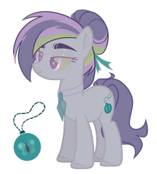 Size: 1697x1886 | Tagged: safe, alternate version, artist:blacky_witch, oc, oc only, unnamed oc, pony, choker, colored pupils, colored sclera, female, hair bun, mare, multicolored hair, simple background, smiling, solo, transparent background