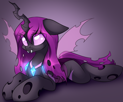 Size: 3652x3009 | Tagged: safe, artist:airiniblock, oc, oc only, oc:coco (changeling), changeling, rcf community, high res, purple changeling, solo