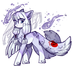 Size: 2920x2710 | Tagged: safe, artist:cloud-fly, oc, oc only, oc:white soul, earth pony, pony, female, high res, mare, solo, two tails