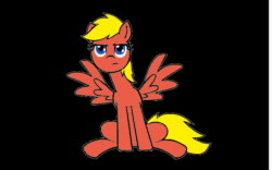 Size: 1200x750 | Tagged: safe, artist:whateverbender, edit, editor:whistle blossom, oc, oc:whistle blossom, pegasus, pony, angry, animated, base used, black background, blinking, cute, female, frame by frame, frown, gif, looking at you, madorable, recolor, simple background, sitting, solo, unamused, whistlebetes