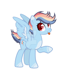 Size: 1024x1298 | Tagged: safe, artist:mikoneerd, rainbow dash, pony, g4, deviantart watermark, female, obtrusive watermark, simple background, solo, tongue out, transparent background, watermark