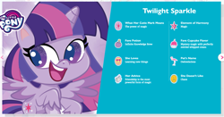 Size: 1433x750 | Tagged: safe, twilight sparkle, alicorn, pony, g4.5, my little pony: pony life, official, bio, female, profile, solo, twilight sparkle (alicorn)