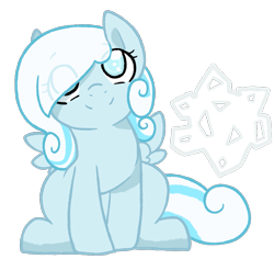 Size: 1359x1285 | Tagged: safe, artist:cloureed, oc, oc only, oc:snowdrop, pegasus, pony, cute, eye clipping through hair, female, ocbetes, simple background, sitting, smiling, solo, transparent background