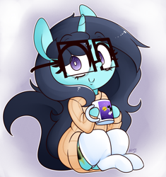 Size: 1600x1700 | Tagged: safe, artist:fullmetalpikmin, oc, oc:insatiable void, pony, unicorn, clothes, female, glasses, milf, socks, sweater