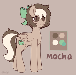 Size: 684x677 | Tagged: safe, artist:flixanoa, artist:fylicade, oc, oc only, oc:mocha, cute, mascot, reference sheet, theponycafe