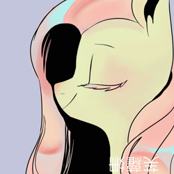 Size: 1680x1680 | Tagged: safe, artist:goldenrainynight, fluttershy, pegasus, pony, g4, bust, eyes closed, female, mare, portrait, simple background, solo