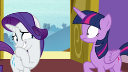 Size: 1920x1080 | Tagged: safe, screencap, rarity, twilight sparkle, alicorn, pony, dragon dropped, g4, twilight sparkle (alicorn), twilight's castle