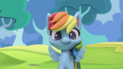Size: 800x450 | Tagged: safe, screencap, rainbow dash, pegasus, pony, dance dance, g4.5, my little pony: stop motion short, animated, female, gif, headbob, smiling, solo, stop motion, sunglasses, swag, wings, youtube link