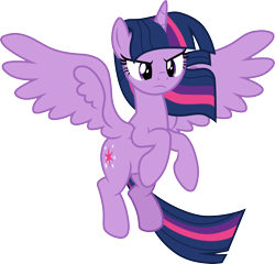 Size: 3121x3000 | Tagged: safe, artist:cloudy glow, twilight sparkle, alicorn, pony, g4, the ending of the end, .ai available, angry, female, flying, high res, mare, simple background, solo, transparent background, twilight sparkle (alicorn), vector