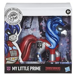 Size: 1242x1223 | Tagged: safe, pony, official, clash of hasbro's titans, crossover, crossover collection, male, my little prime, optimus prime, packaging, ponified, rule 85, stallion, toy, transformers