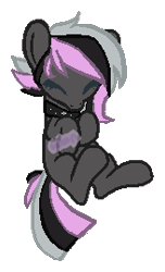 Size: 164x270 | Tagged: safe, artist:skulifuck, oc, oc only, earth pony, pony, base used, choker, earth pony oc, eyes closed, simple background, solo, spiked choker, transparent background, watermark