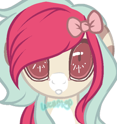 Size: 502x532 | Tagged: safe, artist:skulifuck, oc, oc only, earth pony, pony, base used, bow, bust, earth pony oc, hair bow, simple background, solo, transparent background, watermark, wide eyes