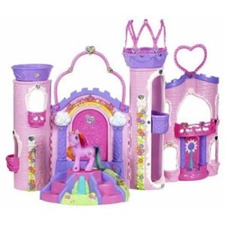 Size: 400x400 | Tagged: safe, photographer:absol, rarity (g3), g3, castle, playset, rainbow princess castle, simple background, toy