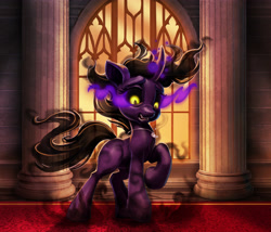 Size: 4290x3668 | Tagged: safe, artist:harwick, dinky hooves, pony, unicorn, fanfic:magic of the heart, g4, commission, dark magic, female, high res, magic, open mouth, solo, wraith, wraith dinky