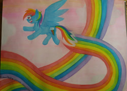 Size: 1875x1349 | Tagged: safe, artist:nekocleavergirl, rainbow dash, pegasus, pony, g4, female, mare, solo, traditional art