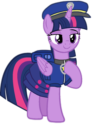 Size: 810x1080 | Tagged: safe, artist:andoanimalia, artist:徐詩珮, edit, vector edit, twilight sparkle, alicorn, pony, series:sprglitemplight diary, series:sprglitemplight life jacket days, series:springshadowdrops diary, series:springshadowdrops life jacket days, g4, alternate universe, chase (paw patrol), clothes, female, hoof on chest, lidded eyes, mare, paw patrol, simple background, smiling, solo, transparent background, twilight sparkle (alicorn)