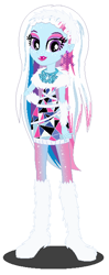 Size: 270x682 | Tagged: safe, artist:machakar52, equestria girls, g4, abby bominable, barely eqg related, base used, clothes, crossover, dress, ear piercing, earring, equestria girls style, equestria girls-ified, jewelry, mattel, monster, monster high, necklace, piercing, shoes, snow monster, winter boots