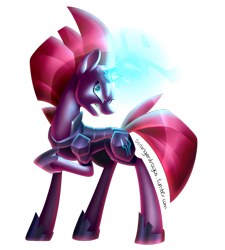 Size: 1280x1422 | Tagged: safe, artist:strangerdragos, tempest shadow, pony, unicorn, g4, my little pony: the movie, angry, broken horn, electricity magic, female, glowing horn, horn, mare, simple background, solo, transparent background