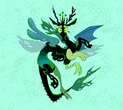 Size: 1280x1145 | Tagged: safe, artist:msponies, discord, queen chrysalis, changeling, changeling queen, draconequus, hybrid, g4, crown, female, four eyes, fusion, fusion:discord, fusion:queen chrysalis, jewelry, multiple eyes, multiple limbs, multiple wings, regalia, six legs, wings