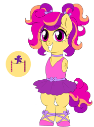 Size: 745x1000 | Tagged: safe, artist:unoriginai, skedoodle, oc, oc only, oc:skedoodle, pony, amputee, armless, ballet, clothes, congenital amputee, cute, cutie mark, dress, ocbetes, simple background, solo, transparent background, tutu