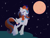 Size: 1280x960 | Tagged: safe, artist:bunicorndreams, autumn blaze, princess luna, alicorn, hybrid, kirin, pony, g4, blood moon, cutie mark, female, full moon, fusion, horn, moon, night, wings