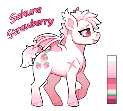 Size: 815x734 | Tagged: safe, artist:lastnight-light, oc, oc only, oc:sakura strawberry, bat pony, pony, female, mare, simple background, solo, transparent background
