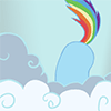 Size: 100x100 | Tagged: safe, artist:foxbeast, rainbow dash, pegasus, pony, g4, animated, ass up, butt, butt shake, cloud, cute, dashabetes, female, gif, gif for breezies, mare, picture for breezies, plot, rainbutt dash, solo, sunshine sunshine, wiggle