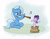 Size: 1400x1100 | Tagged: safe, artist:mew-me, starlight glimmer, trixie, pony, unicorn, g4, blowing flute, crossed legs, female, flute, long glimmer, long pony, mare, meme, music notes, musical instrument, snake charmin' flute, snake charming