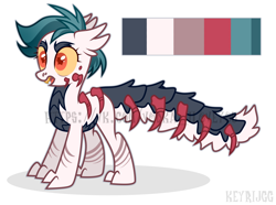 Size: 3500x2600 | Tagged: safe, artist:keyrijgg, oc, pony, adoptable, art, auction, high res, scolopendra, simple background, watermark, white background