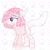 Size: 700x700 | Tagged: safe, artist:moon-bunii, oc, oc:moeka, earth pony, pony, blushing, clothes, ear feathers, female, heart, heart eyes, obtrusive watermark, shirt, simple background, socks, striped socks, toyhouse, toyhouse watermark, watermark, white background, wingding eyes