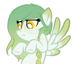Size: 750x662 | Tagged: safe, artist:skulifuck, oc, oc only, pegasus, pony, base used, braid, bust, freckles, looking down, pegasus oc, simple background, solo, transparent background, underhoof, wings