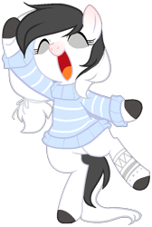 Size: 616x919 | Tagged: safe, artist:skulifuck, oc, oc only, earth pony, pony, base used, bipedal, cheering, clothes, earth pony oc, eyes closed, happy, open mouth, simple background, smiling, solo, transparent background