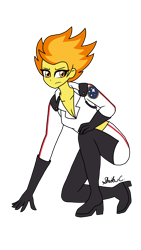 Size: 1280x2276 | Tagged: safe, artist:iamsheila, spitfire, fallout equestria, equestria girls, g4, commissioner:darkmalcontent, digital art, equestria girls-ified, fallout, female, simple background, solo, transparent background