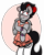 Size: 4000x5000 | Tagged: safe, artist:theawkwarddork, oc, oc only, oc:mrdeloop, earth pony, pony, semi-anthro, arm hooves, blushing, bow, clothes, crossdressing, dress, femboy, freckles, heart eyes, male, simple background, socks, solo, thigh highs, transparent background, wingding eyes