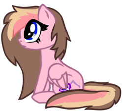 Size: 764x685 | Tagged: safe, artist:blossomweeper, oc, oc only, pegasus, pony, female, mare, sitting, solo
