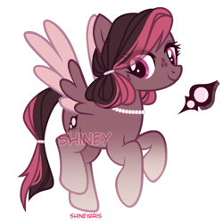 Size: 2000x2000 | Tagged: safe, artist:shineyaris, oc, oc only, oc:velvet mudslide, pegasus, pony, female, high res, jewelry, mare, necklace, pearl necklace, pegasus oc, simple background, solo, white background, wings