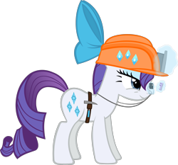 Size: 4094x3823 | Tagged: safe, artist:ironm17, rarity, pony, g4, female, geology, helmet, magic, mining helmet, monocle, simple background, solo, transparent background, vector