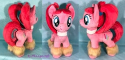Size: 1024x495 | Tagged: safe, artist:my-little-plush, pacific glow, earth pony, pony, female, irl, leg warmers, mare, photo, pigtails, plushie, solo