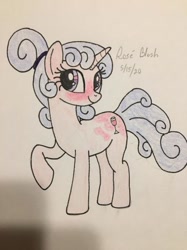 Size: 392x523 | Tagged: safe, artist:carty, oc, oc only, oc:rosé blush, pony, unicorn, female, mare, solo, traditional art