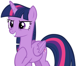 Size: 1280x1104 | Tagged: safe, artist:andoanimalia, twilight sparkle, alicorn, pony, between dark and dawn, g4, female, folded wings, grin, hoof on chest, mare, simple background, smiling, solo, transparent background, twilight sparkle (alicorn), vector, wings