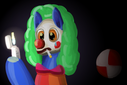 Size: 1920x1280 | Tagged: safe, artist:platinumdrop, oc, oc only, unnamed oc, pony, ball, cigarette, clown, lighter, solo