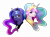 Size: 4416x3234 | Tagged: safe, artist:saramicro, princess celestia, princess luna, alicorn, pony, g4, bust, chest fluff, crown, duo, ear fluff, female, high res, jewelry, looking at you, mare, portrait, regalia, royal sisters, siblings, simple background, sisters, transparent background