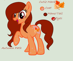 Size: 821x689 | Tagged: safe, artist:lominicinfinity, oc, oc only, oc:autumn path, earth pony, pony, female, mare, raised hoof, simple background, solo