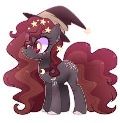 Size: 2509x2575 | Tagged: safe, artist:sugaryicecreammlp, oc, oc only, oc:scarlet willow, earth pony, pony, female, hat, high res, mare, simple background, solo, transparent background, witch hat