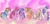 Size: 3500x1650 | Tagged: safe, artist:loofahlula, applejack, fluttershy, pinkie pie, rainbow dash, rarity, twilight sparkle, alicorn, earth pony, pegasus, pony, unicorn, g4, abstract background, mane six, twilight sparkle (alicorn)